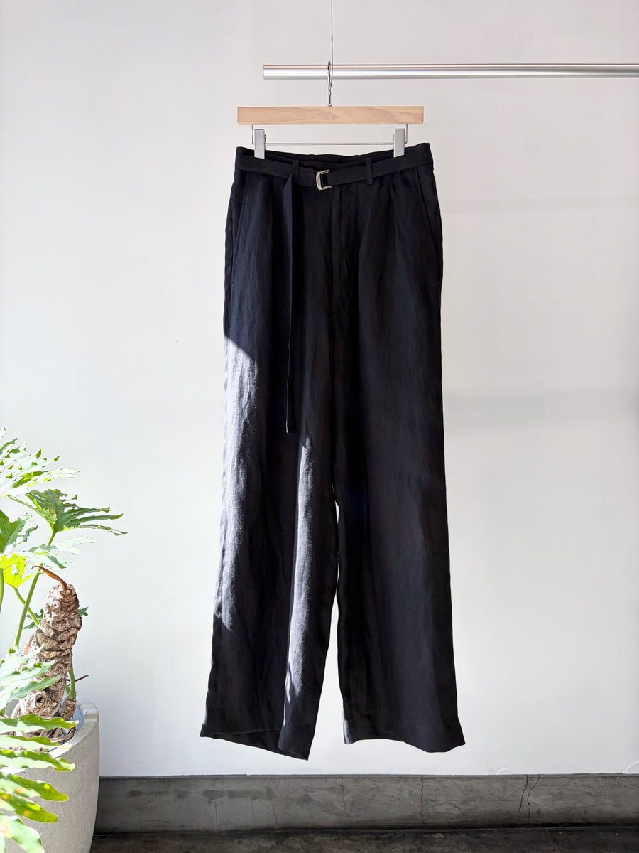 m's braque 】BELTED TUCKED BAGGY PANTS / Black – TOKIS