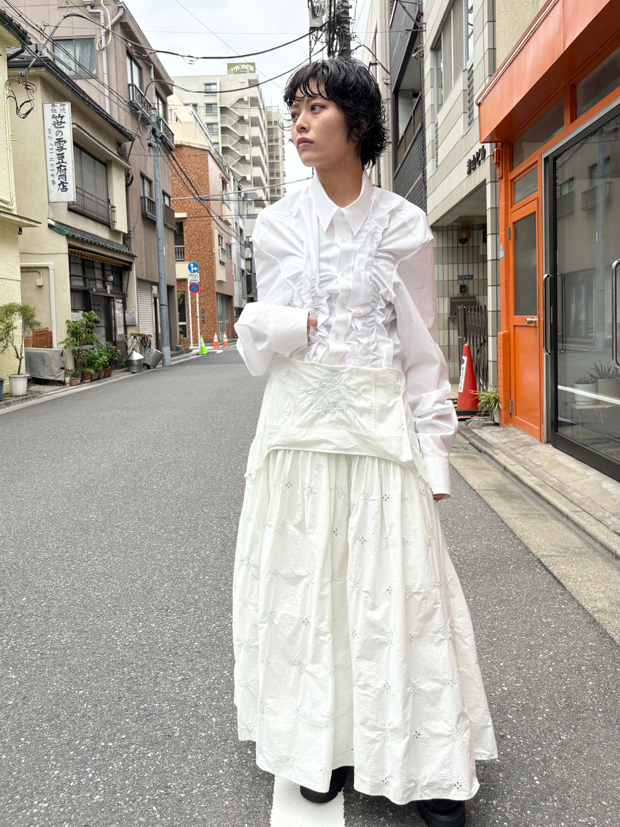 HOMMENA 】TOO BIG FRILLED SHIRT / Off White – TOKIS