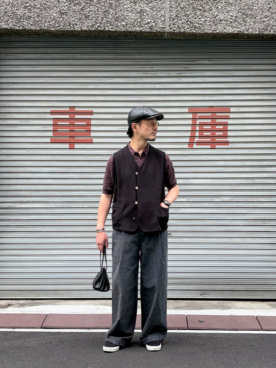 frank leder / フランクリーダー】WASHED MOLESKIN 1TUCK WIDE