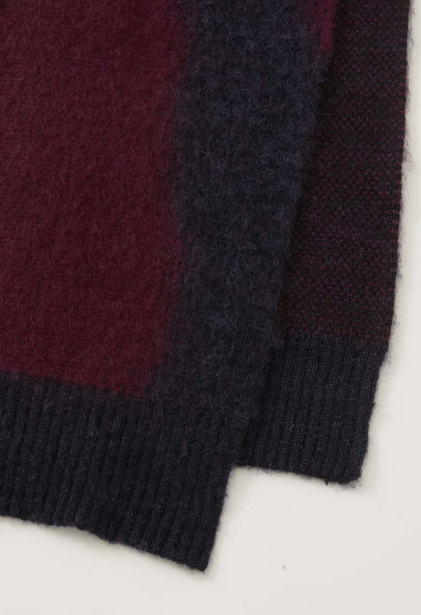 ○ブルー グラデーション ネックウォーマー○n2-79 グラデーションウールでネックウォーマーを編みました♪棒針編み