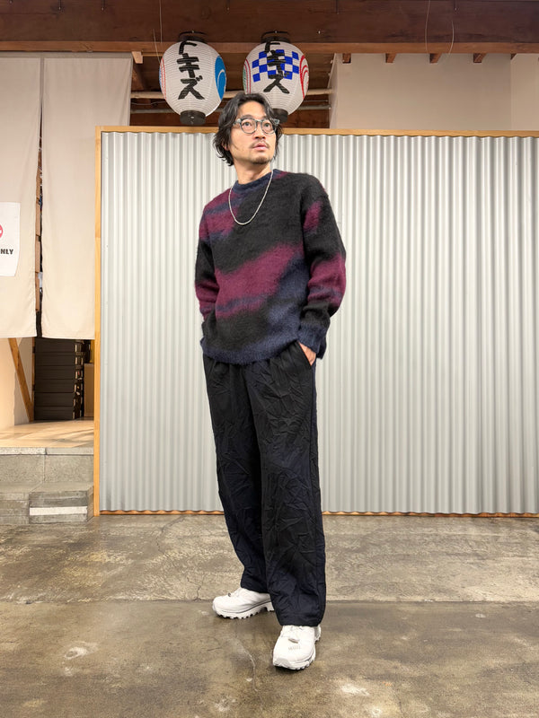 【 BLUE BLUE JAPAN 】ムラゾメウール ドローパンツ / Dark Navy