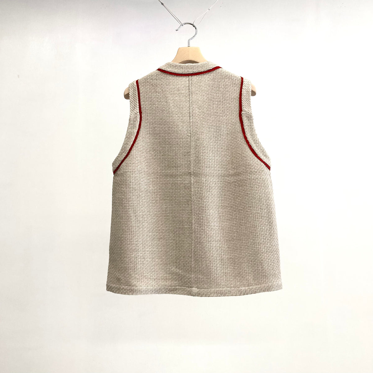 frank leder / フランクリーダー】CREAM WAFFLED WOOL VEST / Natural