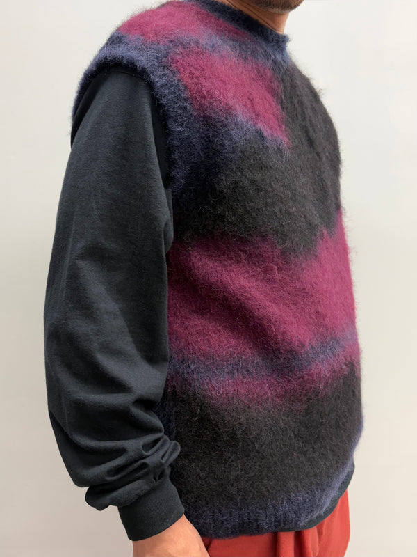 【 BLUE BLUE JAPAN 】シャギーグラデーション ニットベスト / Dark Navy