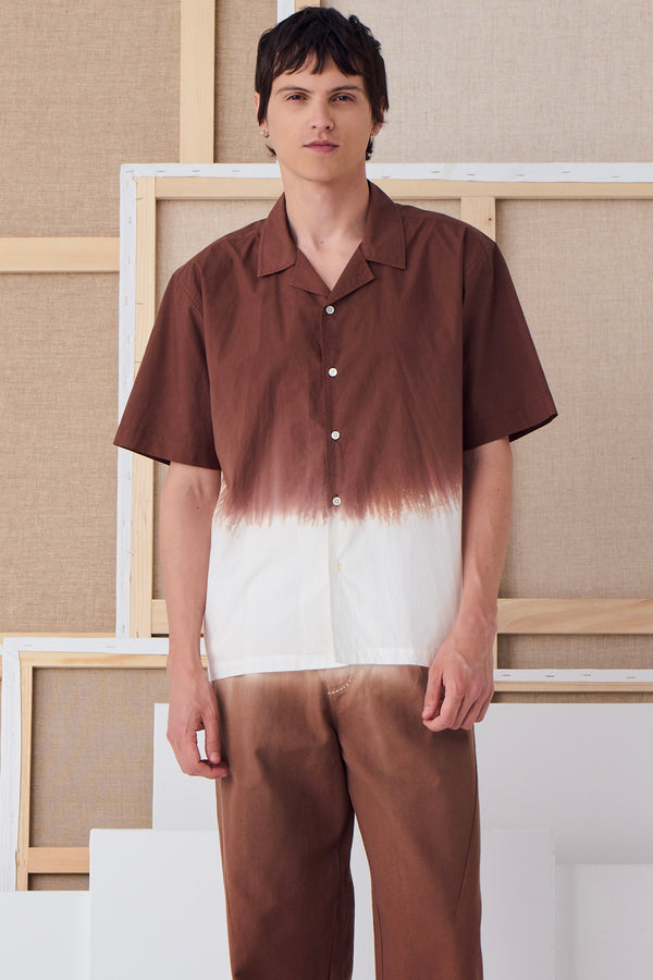 【 mii 】DIP DYED SHIRT - SUBHA - / Chocolate