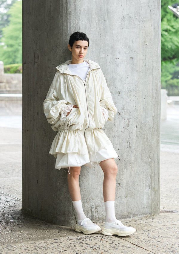 【 RhodolirioN 】HOODED ZIP COAT / Natural