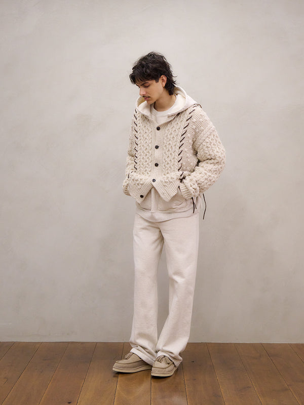 【 UNUSED 】CABLE KNIT CARDIGAN / Natural