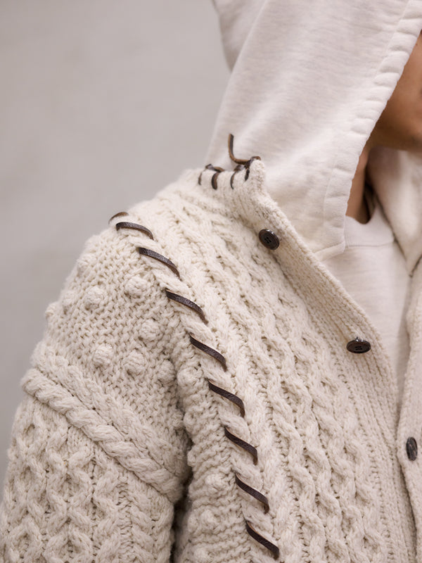 【 UNUSED 】CABLE KNIT CARDIGAN / Natural