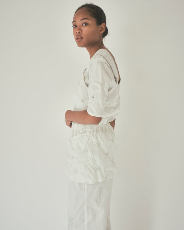 【 RIVER 】EMBROIDERED LAYERED TOP / Mint