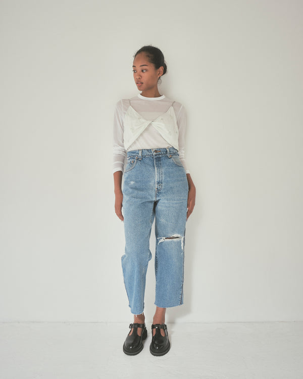 【 RIVER 】EMBROIDERED LAYERED TOP / Mint