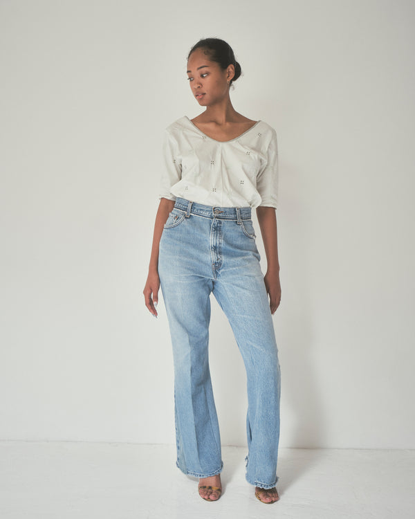 【 RIVER 】EMBROIDERED LAYERED TOP / Black