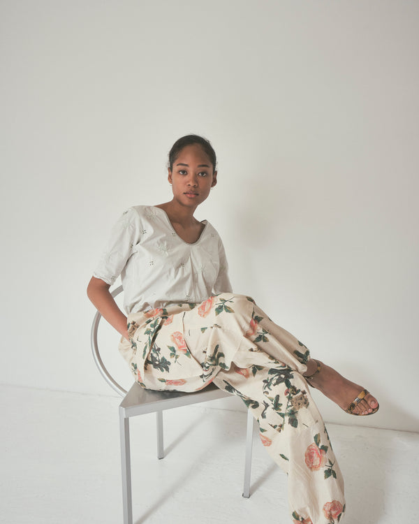 【 RIVER 】EMBROIDERED LAYERED TOP / Mint