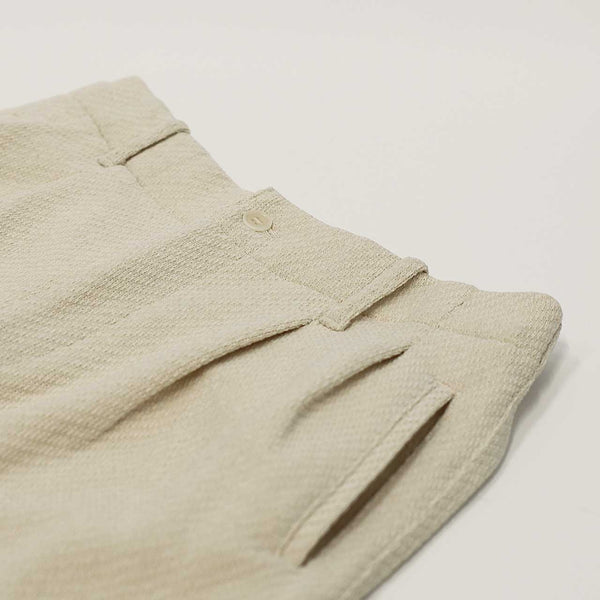 【CURLY】MOLLE YARN TWILL KNIT WIDE PANTS / Ivory