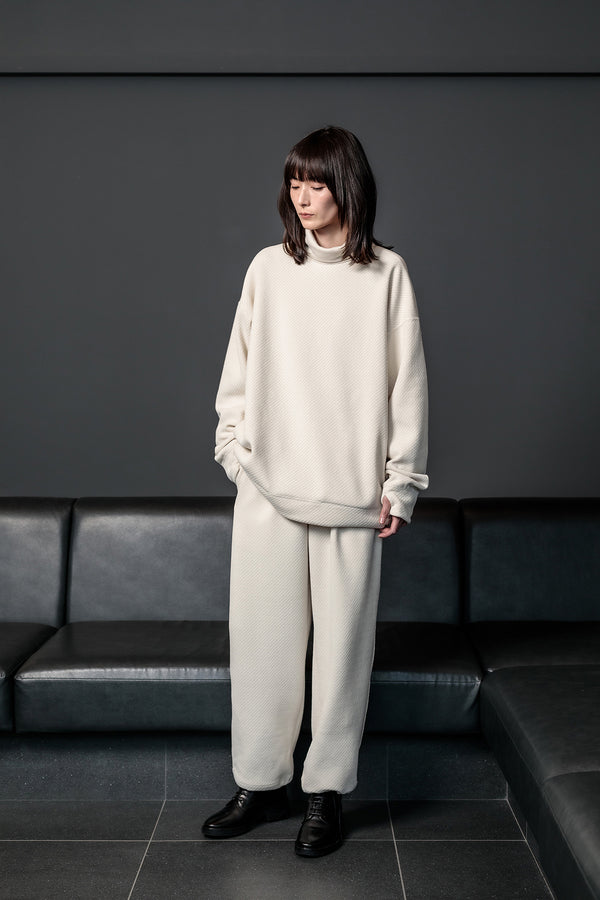 【CURLY】MOLLE YARN TWILL KNIT WIDE PANTS / Ivory