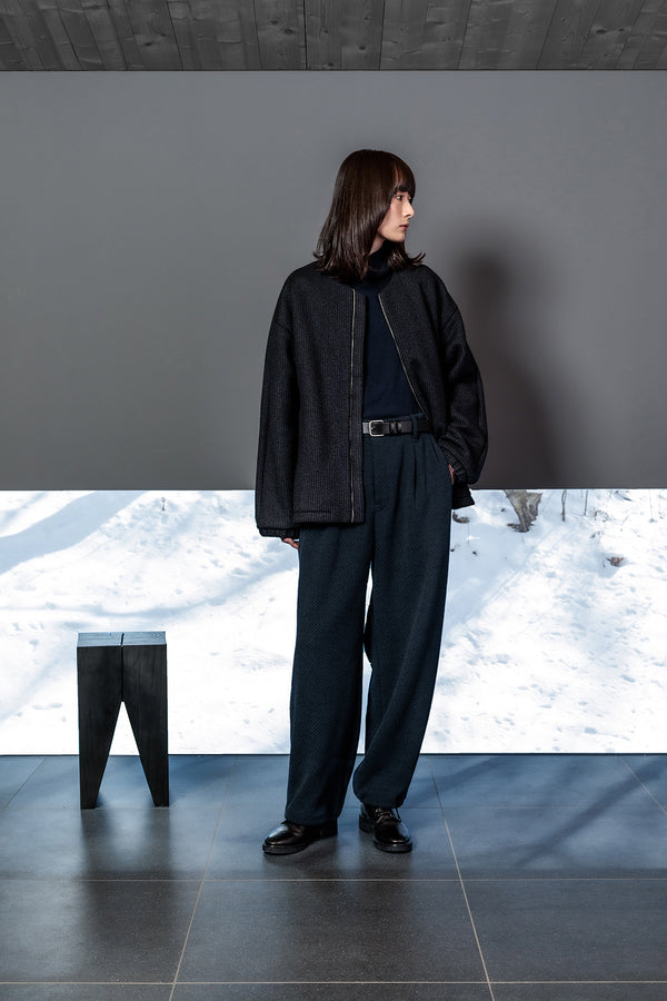 【CURLY】MOLLE YARN TWILL KNIT WIDE PANTS / Navy