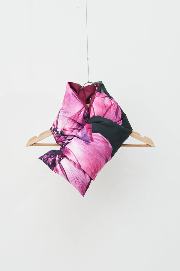 【 BIFURCATUM 】DOWN MUFFLER - PRINTED - / Pink