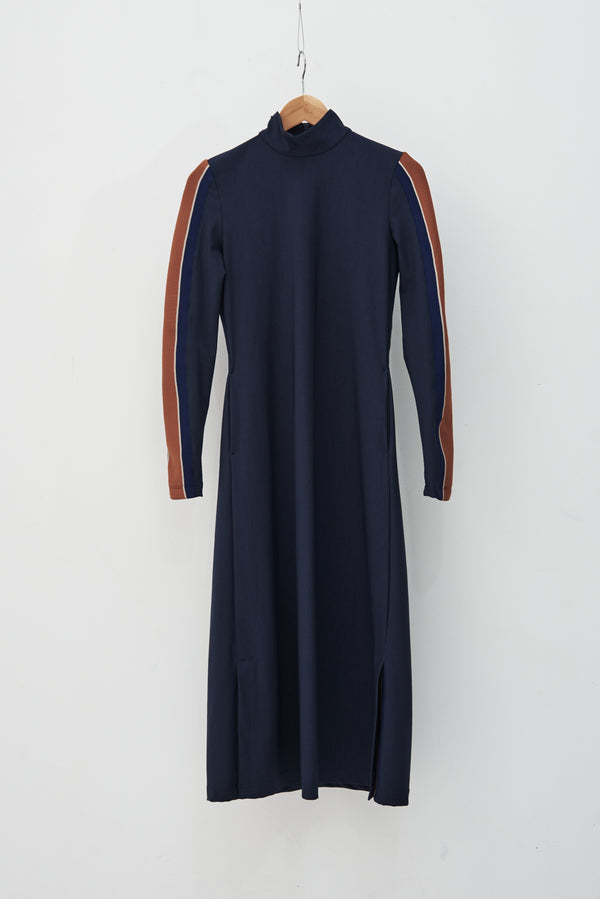 【 BIFURCATUM 】WET SUIT DRESS / Navy