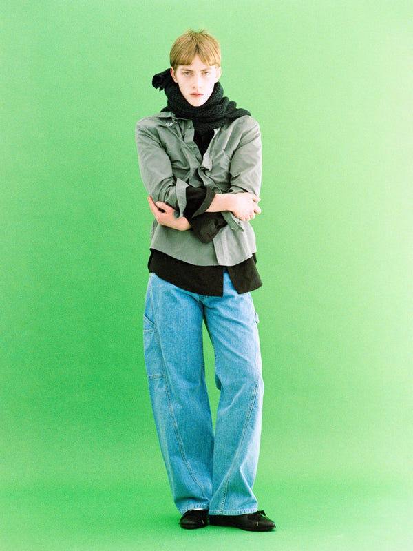 【 HOMMENA 】CRUMPED SHIRT / Green