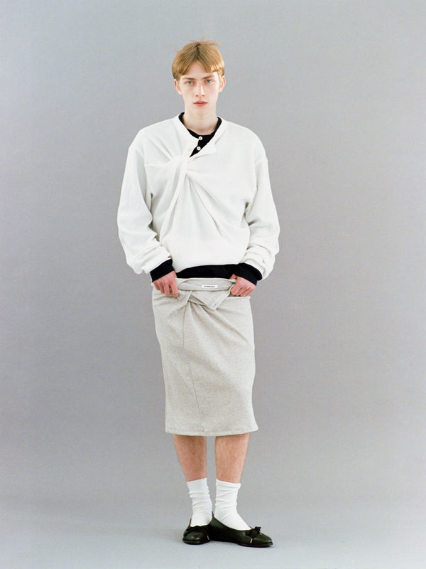 【 HOMMENA 】FIRST AID HENLY NECK TEE / Off White