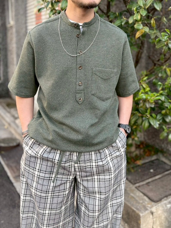 【m's braque】TUCKED BAGGY PANTS / Grey Check