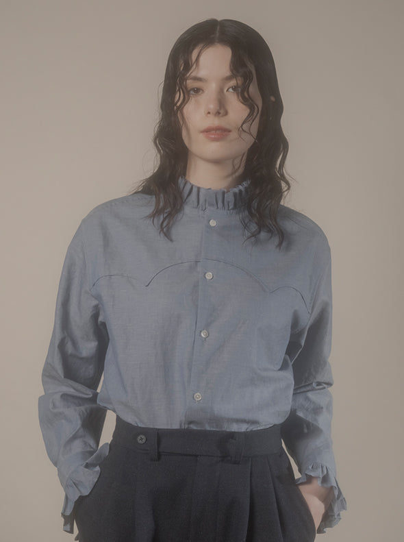【RURI W. / ルリ】MELANGE TROUSERS / Navy