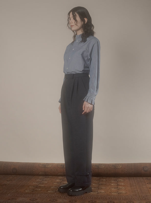 【RURI W. / ルリ】MELANGE TROUSERS / Navy