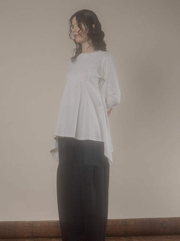 【RURI W. / ルリ】SPLICED INTERLOCK TROUSERS / Navy