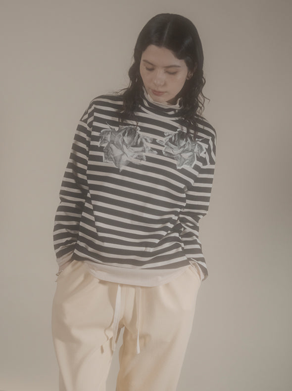 【RURI W. / ルリ】INTERLOCK TUCKED TROUSERS / Cream Yellow