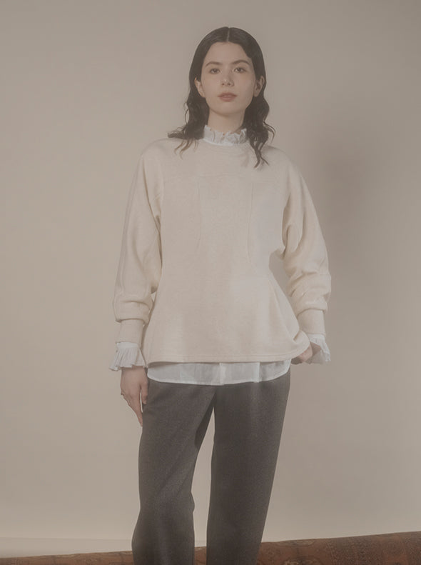 【RURI W. / ルリ】FRILLED YOKE SHIRT / Off White
