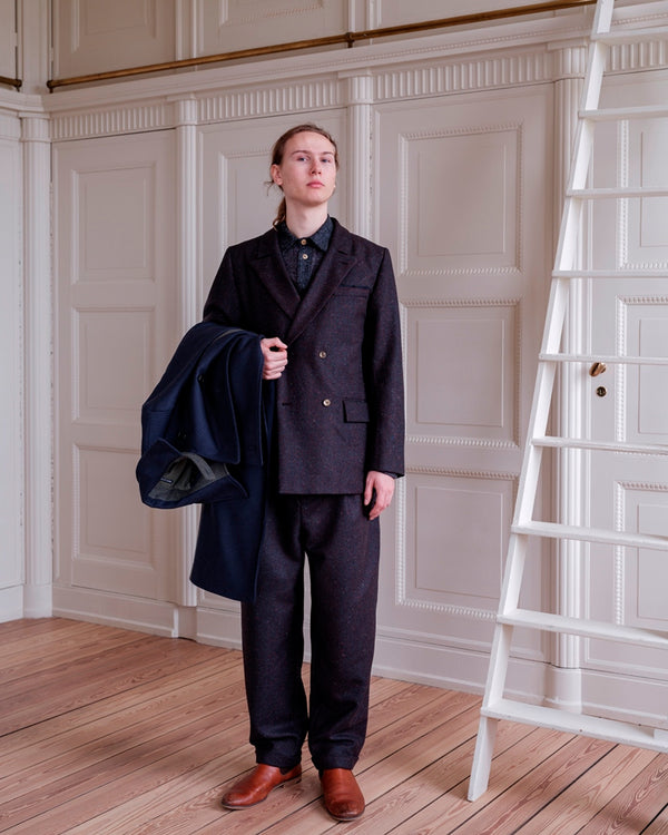 【frank leder / フランクリーダー】DOUBLE BREASTED BLAZER - DARK BROWN WOOL -  / Dark Brown
