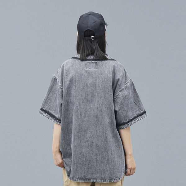 【Liberaiders】DENIM BASEBALL SHIRT / BLACK