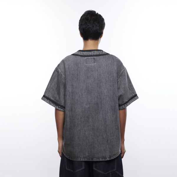 【Liberaiders】DENIM BASEBALL SHIRT / BLACK