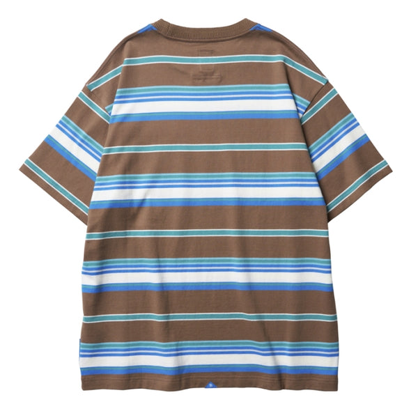 【Liberaiders】MULTI STRIPE POCKET TEE / BROWN