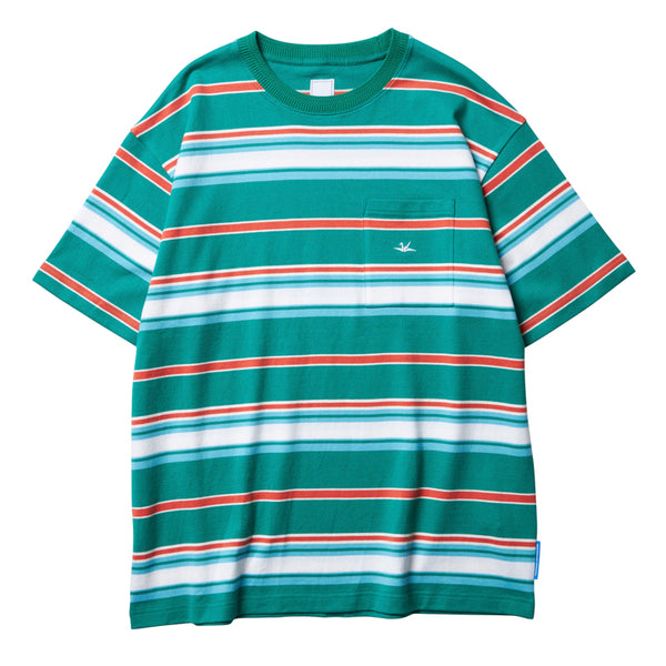 【Liberaiders】MULTI STRIPE POCKET TEE / GREEN