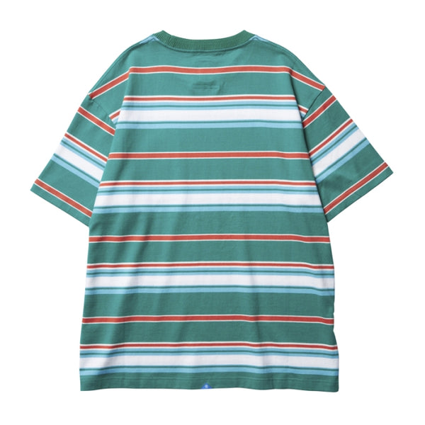 【Liberaiders】MULTI STRIPE POCKET TEE / GREEN