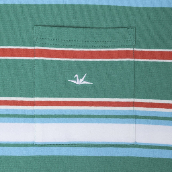 【Liberaiders】MULTI STRIPE POCKET TEE / GREEN