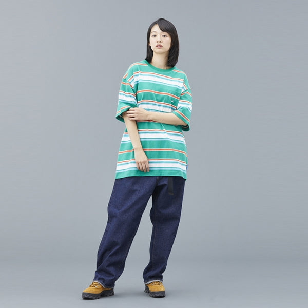 【Liberaiders】MULTI STRIPE POCKET TEE / GREEN
