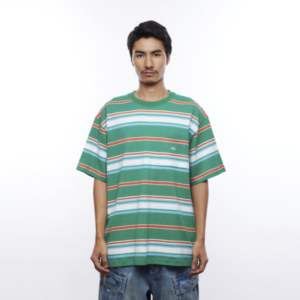 【Liberaiders】MULTI STRIPE POCKET TEE / GREEN