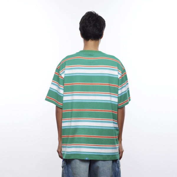 【Liberaiders】MULTI STRIPE POCKET TEE / GREEN