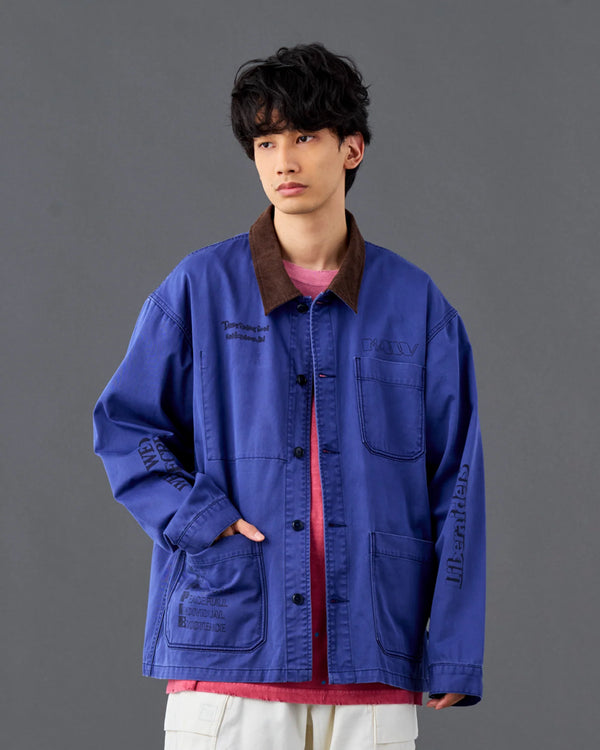 【Liberaiders】HANDWRITING PRINT COVERALL / NAVY