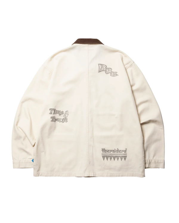 【Liberaiders】HANDWRITING PRINT COVERALL / WHITE