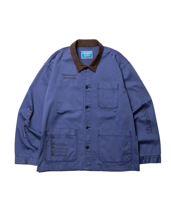 【Liberaiders】HANDWRITING PRINT COVERALL / NAVY