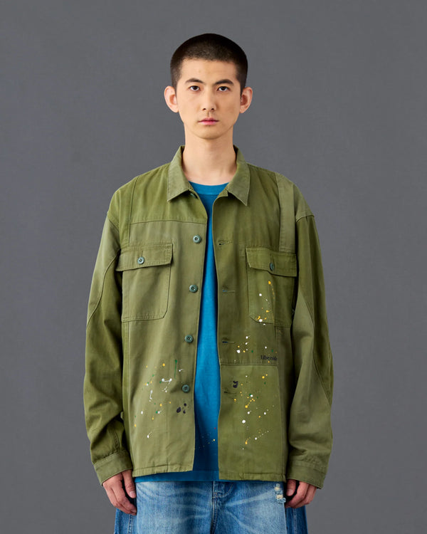 【 Liberaiders 】PATCHWORK BDU SHIRT / Olive