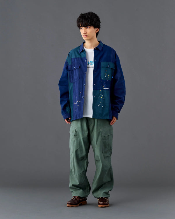 【 Liberaiders 】PATCHWORK BDU SHIRT / Navy
