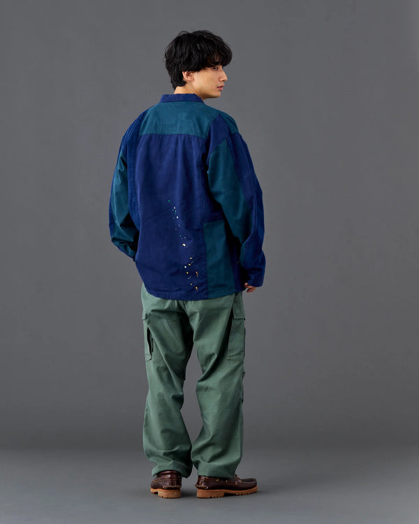 【 Liberaiders 】PATCHWORK BDU SHIRT / Navy