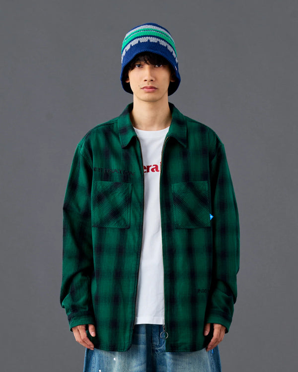 【Liberaiders】OMBRE ZIP SHIRT / GREEN