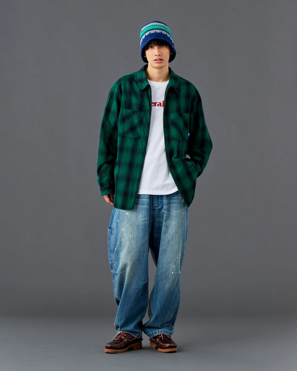 【Liberaiders】OMBRE ZIP SHIRT / GREEN