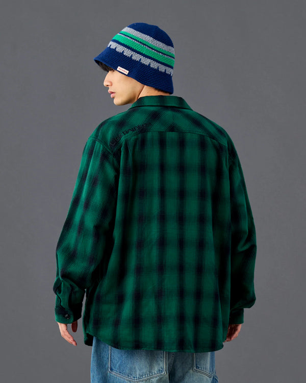 【Liberaiders】OMBRE ZIP SHIRT / GREEN