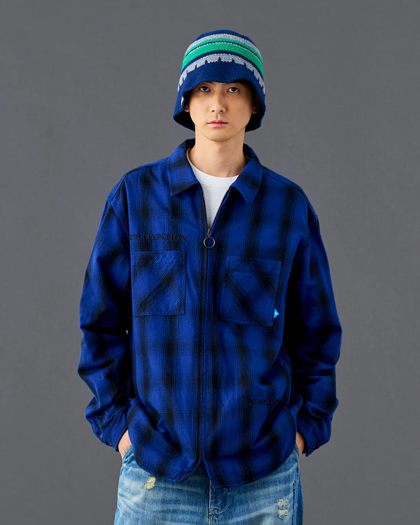 【Liberaiders】OMBRE ZIP SHIRT / BLUE