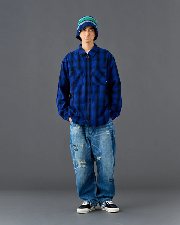 【Liberaiders】OMBRE ZIP SHIRT / BLUE