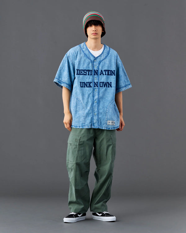 【 Liberaiders 】CHAMBRAY BASEBALL SHIRT / Blue